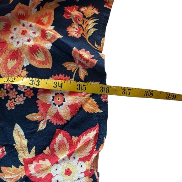 J Jill Floral Shift Dress Size 16 Navy Blue Orange Colorful Flower Cottagecore - Picture 8 of 10